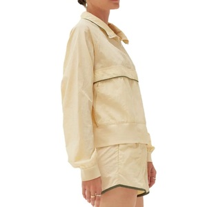 <b>Women's</b> Custom Casual Summer Windbreaker <b>Suit</b> Two-Piece <b>Short</b> Tracksuit Set Polyester/Cotton Zip-Up Jacket & <b>Shorts</b> - Product Image 3
