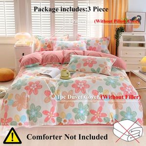 Ensemble de housse de couette florale rose printanière 3 pièces pour adultes, femmes, chambre à coucher, literie avec 2 taies d'oreiller, taille double - Product Image 2