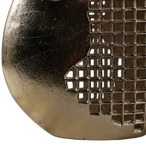 Jarrón clásico con acabado dorado y diseño calado, perfecto para la decoración de esquinas artísticas modernas y el estilo interior de dormitorios, procedente de la India. - Product Image 4