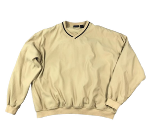Veste coupe-vent pour homme, couleur beige, col en V, doublure polyester, vente en gros, avec logo, OEM, nom d'équipe personnalisé - Product Image 1