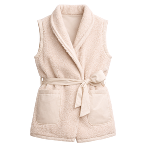 Gilet en polaire sherpa pour femme, sans manches, léger, fermeture éclair sur le devant, col côtelé, chaud, décontracté, automne-hiver, bodywarmer - Product Image 1