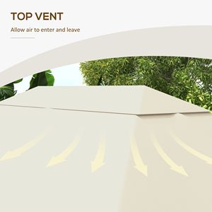 10FT X 13FT Modern Design Durable Fabric Gazebo <b>Canopy</b> Replacement <b>Roof</b> for 84C 116 Cream White for Villa Courtyard Park Metal - Product Image 5