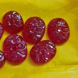 7 piezas de rubíes de Bangkok de 15 mm a 19 mm, piedras talladas, 104 quilates, lote Iroc Sales, rellenas de vidrio, buena calidad, gemas talladas Manik, US$136 - Product Image 1