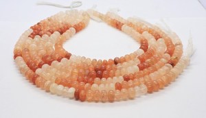 AAA <b>Red</b> Aventurine Smooth Rondelle Shape Gemstone <b>Beads</b> 10-11 MM Peach <b>Red</b> Aventurine Shaded Loose <b>Beads</b> 16 Inch Jewelry Making - Product Image 4