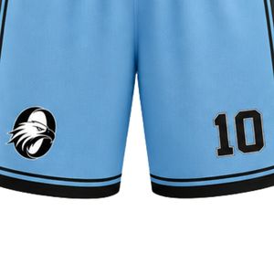 Pantalones Cortos de Baloncesto para Hombre y Mujer, Color Azul Cielo y Negro, Ropa Deportiva, Cómodos, Transpirables, de Alto Rendimiento - Product Image 3