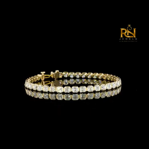 Bracelet tennis en diamant de laboratoire taille Asscher, maillons éternité, or massif 9K 14K 18K, bijoux fins - Product Image 2