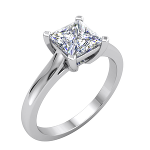 Anillo de Lujo Divya Creations para Mujer, con Diamante Cultivado en Laboratorio de 1.06 Quilates, Corte Princesa, Certificado IGI, Plata de Ley 925, Bañado en Rodio - Product Image 1