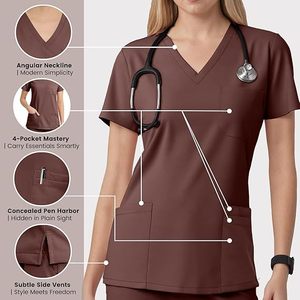 <b>Scrub</b> <b>Tops</b> for Women - V-Neck <b>Top</b> <b>Scrubs</b> with 4 Pockets, Soft Fabric Women’s Medical <b>Scrub</b> <b>Top</b>, Easy Care - Product Image 4