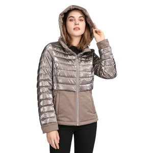 Women Puffer <b>Jacket</b> With Detachable Hat Winter Coat Full Sleeve Solid Color Zipper Closure Regular Length - Product Image 3