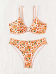 Procure vibrant yellow and orange floral <b>bikinis</b> for retail brands Strict quality controls and low MOQ wholesale manufacturing. - Product Image 4