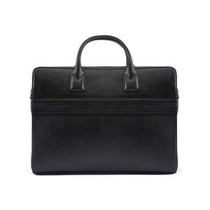 Stylish Black Genuine Leather Laptop Carry Briefcase for Men Zipper Closure with Professional Office and Travel Look - Product Image 6