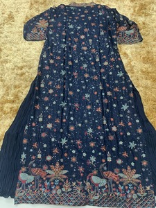 Modest Embroidery Work Polyester Chinon Women Party Evening Spring Autumn Floor Length <b>Dress</b> Middle East <b>Long</b> Sleeves Arabic - Product Image 5