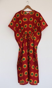 Caftán Maxi Boho Tie Dye Hecho a Mano para Mujer, Ropa de Playa y Resort, Verano, Informal, Algodón, Cuello en V, Corte Holgado, Ecológico - Product Image 6