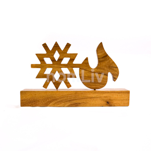 <b>Large</b> Size Rustic Snowflake Holiday Decoration Tabletop Christmas <b>Ornament</b> Sustainable Natural Teak Wood Material Mantel Decor - Product Image 2