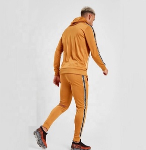 Survêtement unisexe en velours à rayures latérales meilleur tissu fait de vêtements de sport à la mode hiver épais personnalisable ensemble de logos adultes - Product Image 6