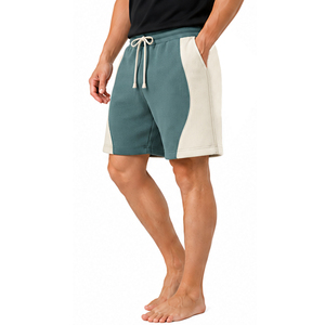Pantalones Cortos Casuales de Punto Waffle para Hombre al por Mayor, Textura Térmica Suave, Cintura con Cordón, Bolsillos, Logotipo Personalizado, Fabricante de Ropa OEM - Product Image 2