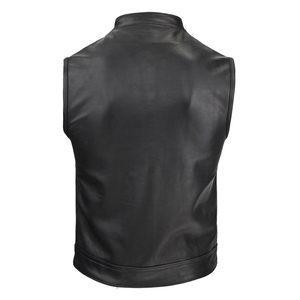 Nuevo Chaleco de Cuero Genuino Personalizado a la Moda para Hombre, Chaleco de Motociclista sin Mangas, de Alta Tendencia, con MOQ Bajo - Product Image 2