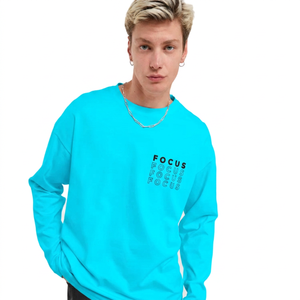 T-shirt blanc à manches longues pour homme, coupe ample, avec imprimé lettres, col rond, style décontracté, tissu jersey 100% coton - Product Image 3