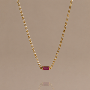 Elegant Cleo <b>Necklace</b> For Women Birthstone <b>Ruby</b> Sapphire Gold Plated Jewelry Minimalist <b>Necklace</b> Luxury Gift - Product Image 1