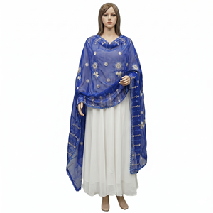Wholesale <b>Chiffon</b> Floral Rhinestone Embroidered Women Shawl Ethnic Modest Head Wrap Lightweight Breathable Summer Fashion <b>Scarf</b> - Product Image 3