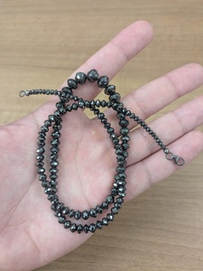 สร้อยคอเม็ดเพชรดำธรรมชาติทรงรอนเดลเหลี่ยมเพชรพลอย ขนาด 3 ถึง 8 มม. สำหรับทำเครื่องประดับ เกรด AAA ขายส่ง - Product Image 6
