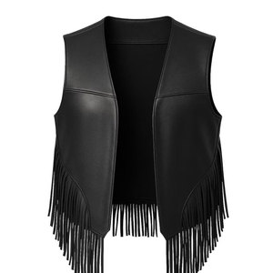 Mens <b>Leather</b> Fringe Vest Cowboy Western <b>Suede</b> Sleeveless <b>Jacket</b> Tassel Biker Festival Rodeo Supplier Premium OEM Apparel - Product Image 6