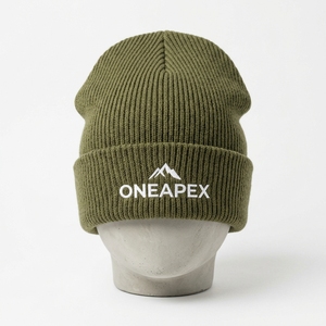 Gorro de Punto Verde Oliva para Hombre, Gorro de Invierno con Puño, Unisex, Estilo Urbano, Gorro Tipo Skull, Logotipo Personalizado, Accesorio de Moda al por Mayor - Product Image 1