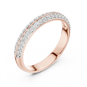 Anillo Clásico de Diamantes Cultivados en Laboratorio, Corte Redondo, Oro Rosa Sólido de 18 Quilates, Chapado en Rodio, para Compromiso, Fiesta, Boda, Uso Diario, para Mujer - Product Image 1