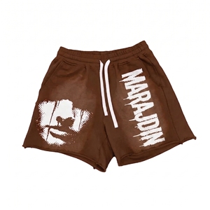Shorts pour hommes, vêtements de sport d'été, shorts avec strass, séchage rapide, jogging, style délavé à l'acide, style hip hop pour hommes - Product Image 2