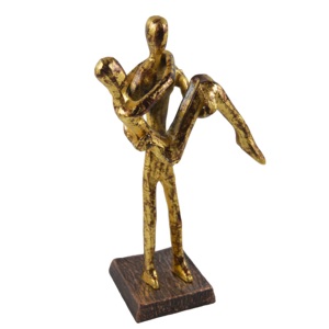 Modern Exquisite Clear Finishing Brass Sculpture with <b>Wooden</b> Base Table Top Decorative From Manufacturer Wholesaler - Product Image 1