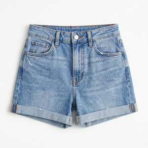 Shorts de Mezclilla para Niñas, Cintura Media, con Bolsillos, Casuales, Transpirables, para Verano - Product Image 1