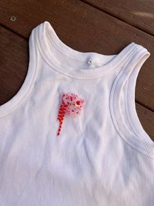 <b>Ornamental</b> Embroidery Beaded Ten Top with Distinctive Decorative Artwork and Beautiful Textured Finishing - Product Image 1