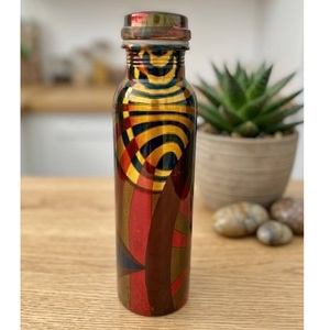 Botella de Agua de Cobre con Diseño Oriental, Termo Portátil con Tapa, Vaso de Viaje - Product Image 2