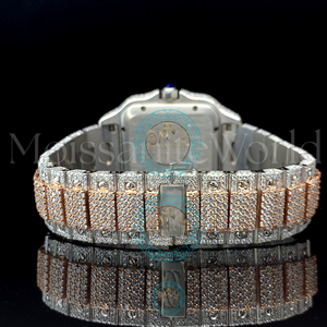 Reloj de Pulsera Cuadrado de Cuarzo Refinado con Aleación, Diamante Moissanita Color D VVS1, Cristal de Zafiro, Artesanía Premium, Reloj de Lujo - Product Image 4