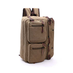 Canvas Briefcase Mens Vintage Multi Pocket Laptop <b>Bag</b> Durable Heavy Duty Canvas & Leather Trim Business Travel <b>Work</b> <b>Bag</b> - Product Image 2