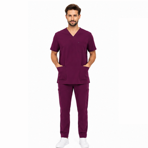 Ensemble de blouses médicales pour hommes, uniforme médical personnalisé pour hôpital et soins de santé, tenue de travail pour médecin, chemise à col en V et pantalon, blouses médicales respirantes - Product Image 1