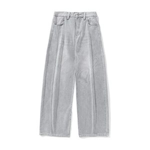 Jeans en denim baggy à jambe large pour hommes, délavés à l'acide, effet usé, vêtements de mode, solutions OEM personnalisées, streetwear, exportateur de vêtements de confiance - Product Image 2
