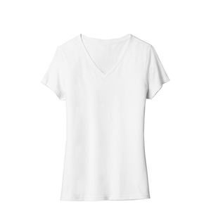 2026 <b>Women's</b> <b>White</b> V-Neck <b>Short</b> <b>Sleeve</b> Cotton T-<b>Shirt</b> Regular Fit Solid Color All Seasons Wear T <b>Shirt</b> - Product Image 4