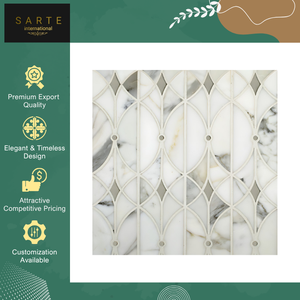 New Arrival Designs Luxury High Resolution Home <b>Decoration</b> Waterjet Square Marble Mosaic Tiles Bathroom Floor <b>Kitchen</b> Backsplash - Product Image 2