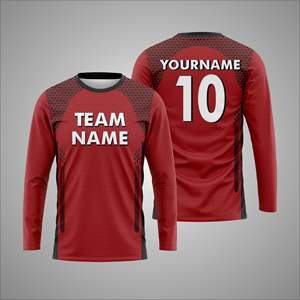 Camiseta deportiva de manga larga con sublimación personalizada – Camiseta de entrenamiento atlético con impresión de número y nombre de equipo personalizados - Product Image 1
