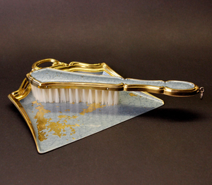 Brass Enamel Dustpan <b>and</b> <b>Brush</b> Set, Vintage Gold Finish Handheld Cleaning Set, Decorative <b>Metal</b> <b>Dust</b> <b>Pan</b> with <b>Brush</b> for Home - Product Image 5