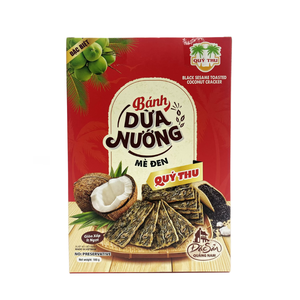 Galletas de Coco Horneadas con Sésamo Negro QUYTHU 150g, Snack Crujiente de Sésamo y Coco, Precio Competitivo, Venta al Por Mayor, Exportación - Product Image 1