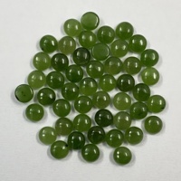 Mejor venta verde nefrita Jade 6mm redondo plano cabujón 100% piedras preciosas naturales venta al por mayor precio de fábrica tienda en línea del proveedor