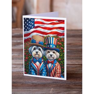 All American Dandie Dinmont Terrier Whimsical A7 Tarjetas de felicitación Pack 8 Tarjetas de nota en blanco con sobres Tamaño 5x7 - Product Image 2