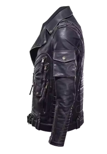 Chaqueta de Motocicleta Unisex de Cuero PU para Invierno, Chaqueta de Motociclista de Secado Rápido con Bolsillos con Cremallera, Ropa Exterior Informal y Cálida para Otoño - Product Image 5
