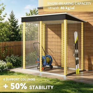 Casetta da Giardino per Attrezzi, Facile da Montare, Impermeabile e Antiroditore, con Telaio in PVC e Lega Zincata - Product Image 6