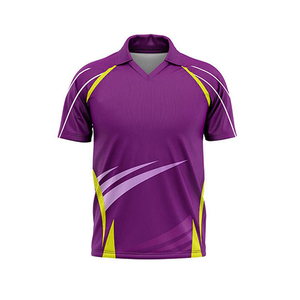 ชุดยูนิฟอร์มคริกเก็ตสำหรับผู้ชาย สีม่วงเหลือง เสื้อเจอร์ซีย์แบบซับลิเมชั่น กางเกงวิ่งออกกำลังกาย ระบายเหงื่อได้ดี ทรงพอดีตัว ใส่ได้ทุกฤดู - Product Image 3