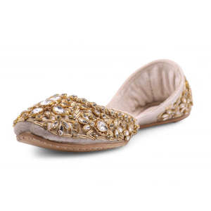 Nuevo Calzado de Fantasía Mehndi, Khussa Jutti con Pedrería, Hecho a Mano, Zapatos Planos para Mujer, para Interiores y Exteriores, Khussa para Fiestas, Venta al por Mayor, OEM, ODM - Product Image 5