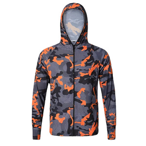 Sudadera con Capucha de Pesca con Estampado de Camuflaje, Protección UV, Chaqueta Ligera con Cremallera, Ropa Deportiva de Verano para Exteriores, Venta al por Mayor, Pedido a Granel - Product Image 2