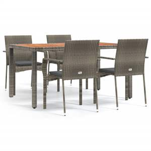 Conjunto de Comedor Modular Mediano para Jardín, en Ratán Sintético Gris - Product Image 2